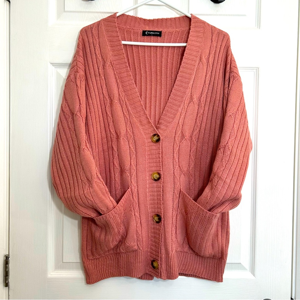 Dirty Pink Cardigan Sweater